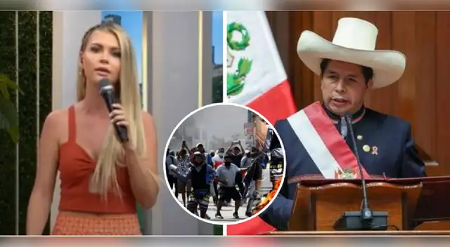 Brunella Horna molesta con el presidente Pedro Castillo.