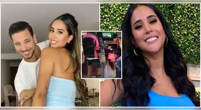 Usuaria ampayan a Melissa Paredes y Anthony Aranda divirtiéndose en el mall de San Miguel.