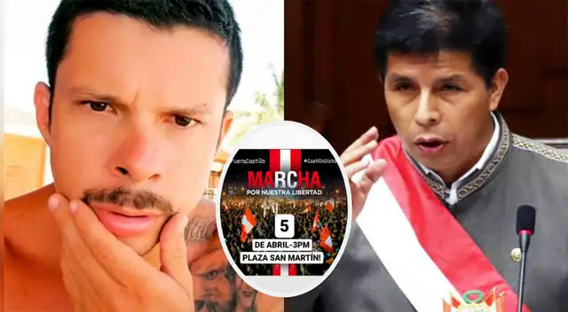 Mario Hart apoya marcha contra Gobierno de Pedro Castillo.