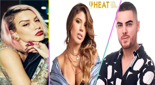 Yahaira Plasencia, Leslie Shaw y Álvaro Rod en los Premios Heat 2022. Yahaira Plasencia, Leslie Shaw y Álvaro Rod en los Premios Heat 2022.