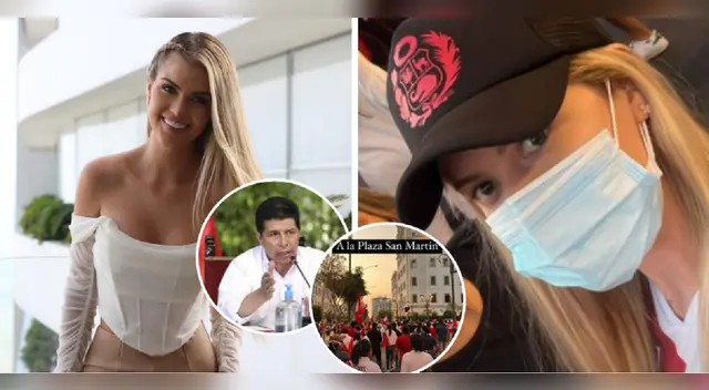 Brunella Horna estuvo en marcha contra Pedro Castillo.