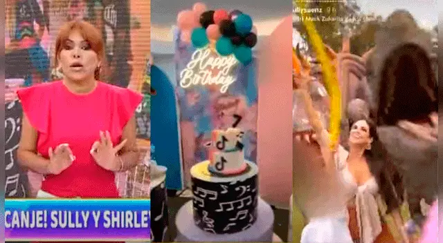 Magaly Medina se sorprendió al conocer que las fiestas de cumpleaños para los hijos Shirley Arica y Sully Sáenz fueron puro canje. Foto: composición captura de ATV