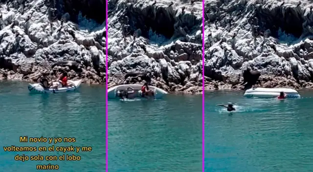 La joven se quedó atrás y su novio se fue nandando. La joven se quedó atrás y su novio se fue nandando.