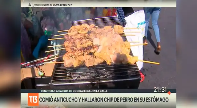 La menor consumió los anticuchos en un puesto callejero de Chile.