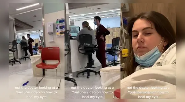 La escena dio la vuelta al mundo luego de que la joven difundiera lo que le pasó en plena atención medica.