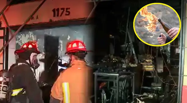 Desconocido llegó en motocicleta y lanzó una botella de bomba molotov al negocio Desconocido llegó en motocicleta y lanzó una botella de bomba molotov al negocio