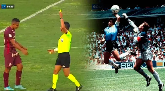 Alex Valera quiso imitar la acción de Diego Maradona. Alex Valera quiso imitar la acción de Diego Maradona.