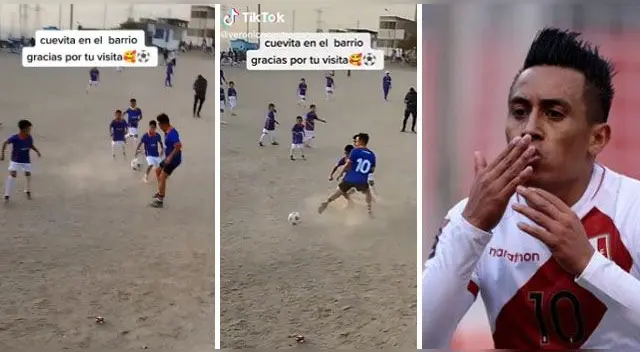 Christian Cueva se anima a jugar pichanga con niños y es viral en TikTok.