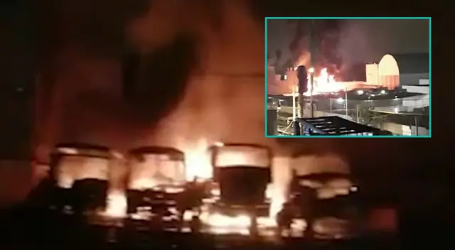 Intensa llamas de fuego calcinaron cuatro buses de transporte público en Chorrillos. Intensa llamas de fuego calcinaron cuatro buses de transporte público en Chorrillos.