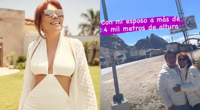 Magaly Medina se encuentra  disfrutando del centro del Perú junto a su esposo.