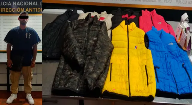 El extranjero, las prendas de vestir y sachet donde llevaba la droga