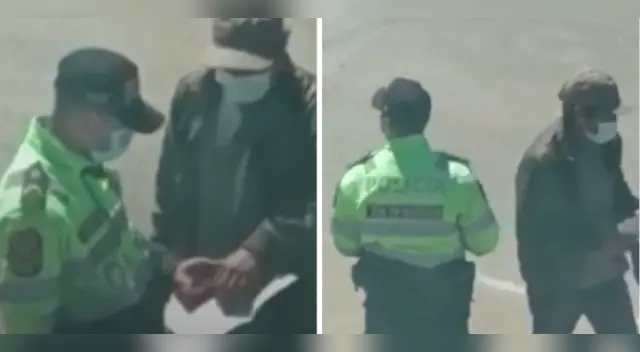 Policía de tránsito es detenido por recibir coima.