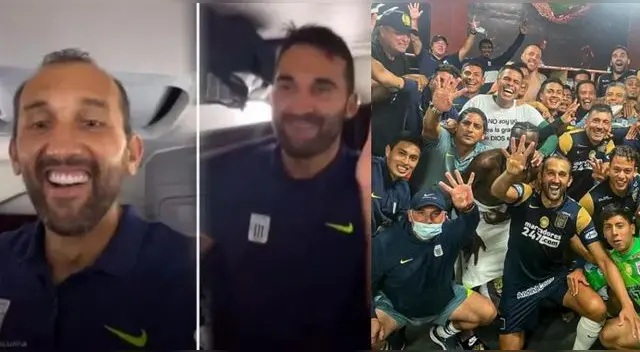 ¡Bien! Hernán Barcos está saltando de felicidad tras triunfo ante Universitario de Deportes.