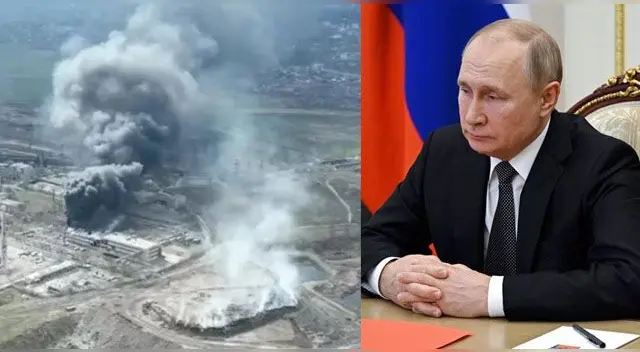 La captura de video que muestra humo saliendo de la planta de acero de Azovstal durante ataques aéreos rusos en Mariúpol, ubicado al este de Ucrania. La captura de video que muestra humo saliendo de la planta de acero de Azovstal durante ataques aéreos rusos en Mariúpol, ubicado al este de Ucrania.