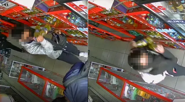 Adolescentes fueron grabados cuando robaban gaseosas de una tienda en Alto Selva Alegre. Adolescentes fueron grabados cuando robaban gaseosas de una tienda en Alto Selva Alegre.