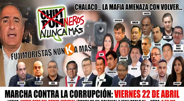 miles de chalacos realizarán una marcha pacífica contra los corruptos