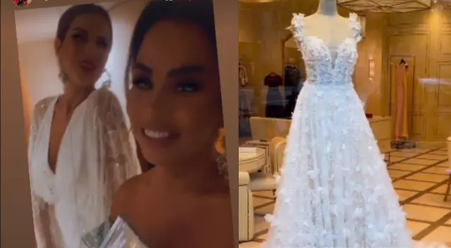 Ethel Pozo muestra orgullosa su vestido de novia