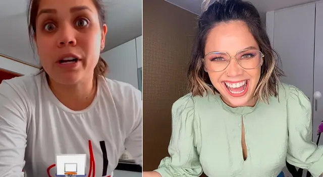 Andrea San Martín feliz tras ganar apuesta.