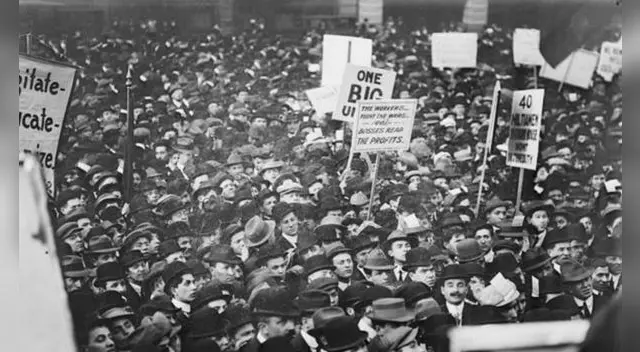 Histórica movilización de los obreros en Chicago, Estados Unidos.