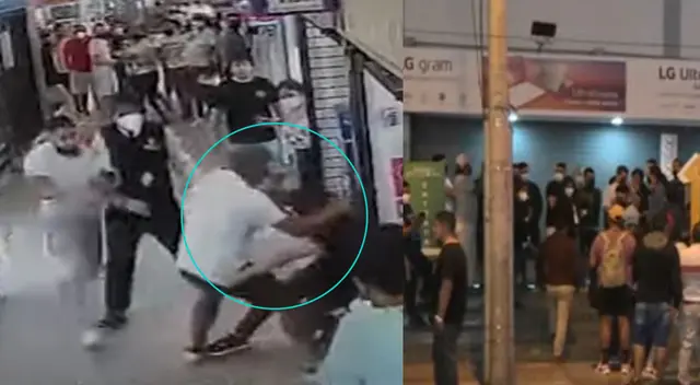 Reclamos a la administración en galería de Miraflores, terminó en batalla campal .