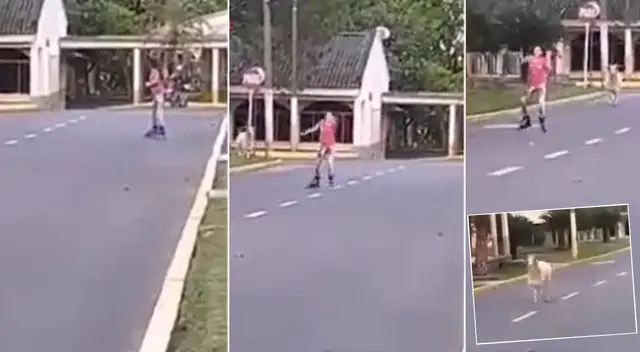 Singular escena de la joven patinando se hizo viral en las redes sociales. Singular escena de la joven patinando se hizo viral en las redes sociales.