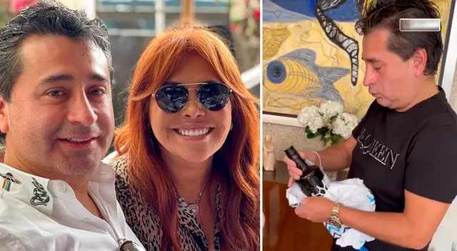 Alfredo Zambrano emocionado por los regalos de su cumpleaños.