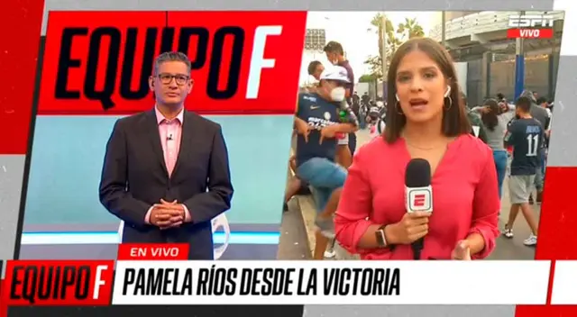 La reportera sufrió en los exteriores del estadio de Matute. La reportera sufrió en los exteriores del estadio de Matute.
