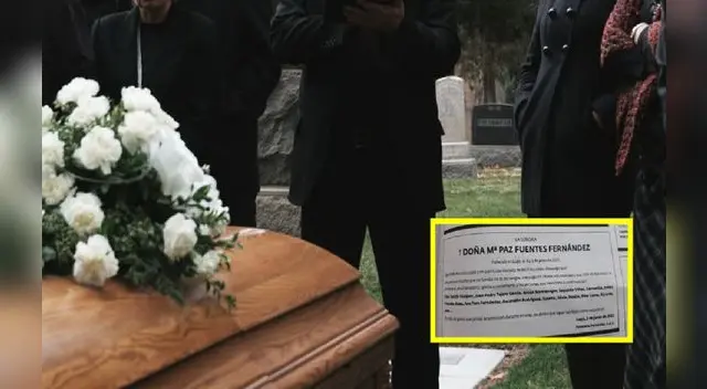 "Solo se deje asistir a mi funeral, en el tanatorio, iglesia y cementerio a las personas que menciono a continuación”, escribió la mujer. "Solo se deje asistir a mi funeral, en el tanatorio, iglesia y cementerio a las personas que menciono a continuación”, escribió la mujer.