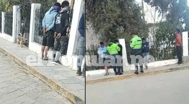 Sujetos fueron llevados a la plaza principal, acusados de robar motocicletas.