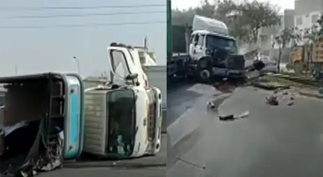Cuatros autos se impactan intempestivamente en El Agustino.