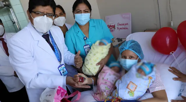 Madre de familia da a luz a trillizos en el hospital Rebagliati