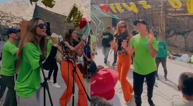 Hugo García y Alessia Rovegno llevan alegría a mamitas de Pamplona.