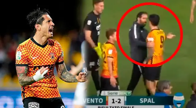 Gianluca Lapadula y Fabio Caserta tuvieron cruce de palabras al final del partido contra SPAL.