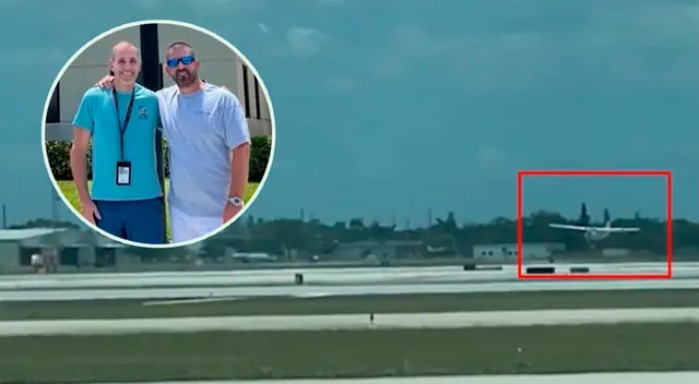 El pasajero se dio un fraterno abrazo con el controlador de tráfico aéreo.