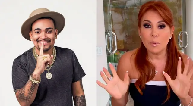 Magaly Medina le da con palo a Josimar. Magaly Medina le da con palo a Josimar.