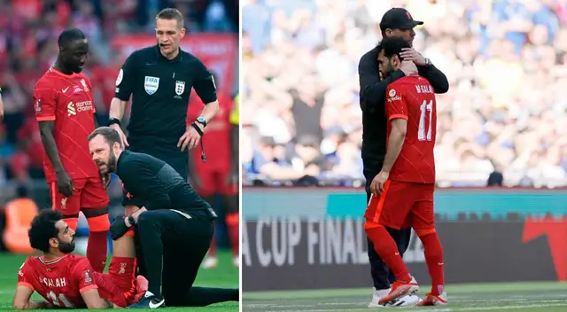 Mohamed Salah salió lesionado de la final entre Liverpool vs. Chelsea.