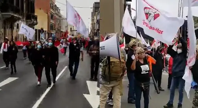 Pedro Castillo: realizan marcha exigiendo la renuncia del presidente y rechazan al actual Pedro Castillo: realizan marcha exigiendo la renuncia del presidente y rechazan al actual