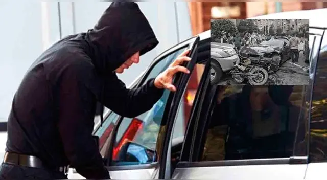 La motocicleta quedó en medio de dos vehículos en plena autopista, sin embargo, salieron ilesos. La motocicleta quedó en medio de dos vehículos en plena autopista, sin embargo, salieron ilesos.