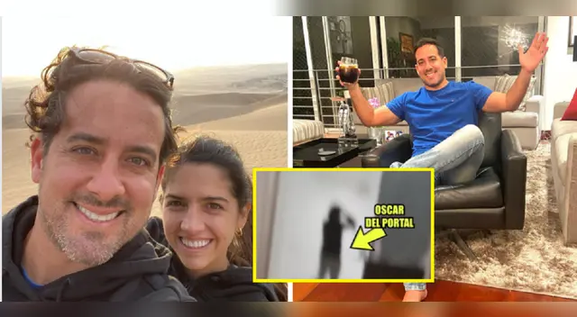 Óscar del Portal entrando al departamento del ampay.