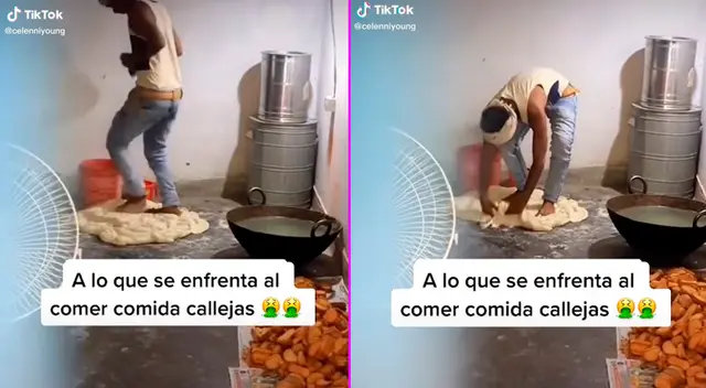 Eñ joven utilizó sus pies para prepara las empanadas. Eñ joven utilizó sus pies para prepara las empanadas.