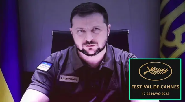 El presidente Ucraniano en el Festival de Cannes.