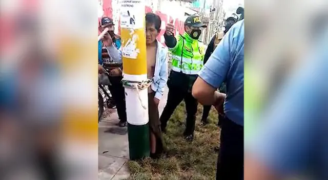 Huancayo: vecinos atan y agarran a palazos a ladrón que arrebataba celulares Huancayo: vecinos atan y agarran a palazos a ladrón que arrebataba celulares