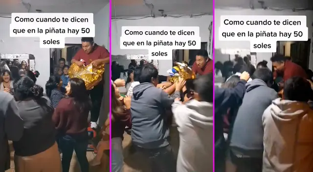 Los invitados se quedaron con la piñata completa.