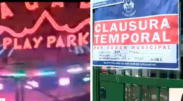 Play Park fue clausurado de manera inmediata y sancionado económicamente con una multa de 2 UIT (S/ 9.200).