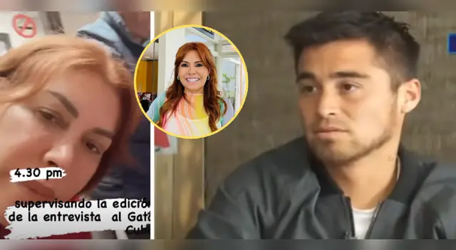 Magaly Medina supervisa edición de entrevista al Gato Cuba.