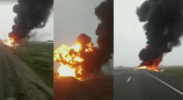 Registran incendio de grandes proporciones en la Panamericana Sur.