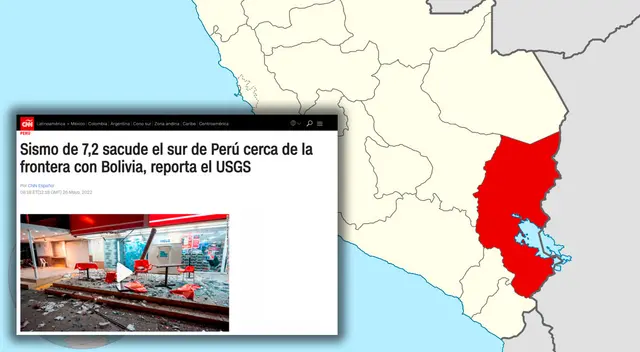 Medios internacionales se basaron en los reportes del Servicio Geológico de Estados Unidos (USGS, por sus siglas en inglés)