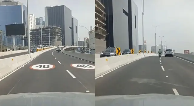 Llamativa escena en el bypass del Óvalo Monitor se hizo viral en las redes sociales.