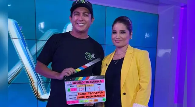 Gino Tassara junto a compañera Katya Cruz, con quien conducía noticiero. Gino Tassara junto a compañera Katya Cruz, con quien conducía noticiero.