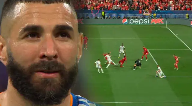 Karim Benzema no pudo creer que su gol haya sido anulado.